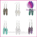 Fashion fishhook handmade natural Crystal columns earrings for wholesale